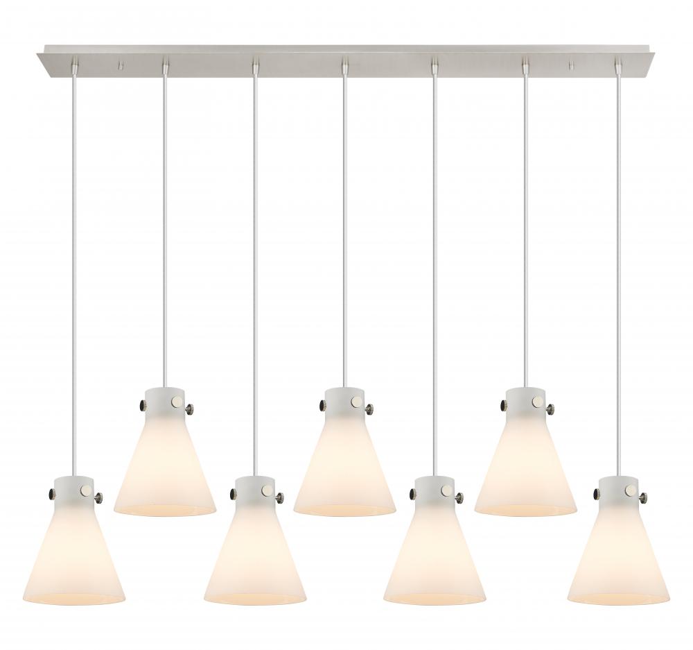 Newton Cone - 7 Light - 52 inch - Polished Nickel - Linear Pendant