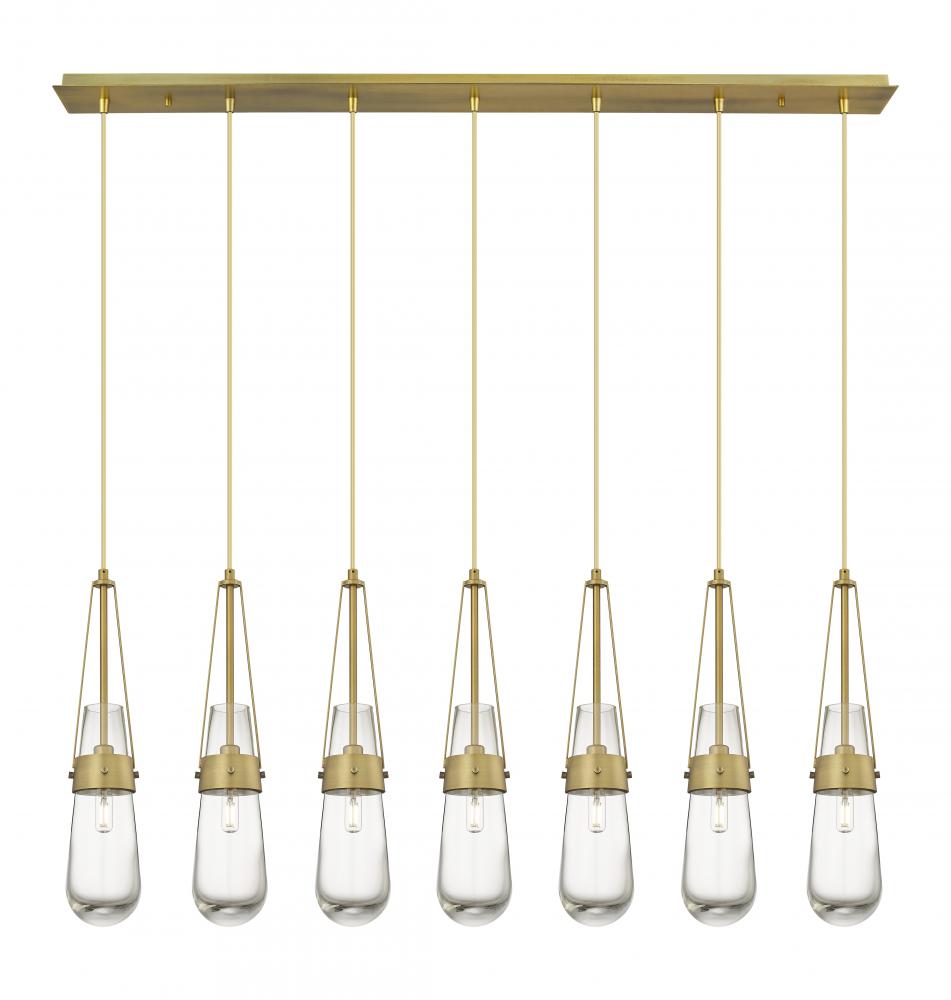 Milan - 7 Light - 48 inch - Brushed Brass - Linear Pendant