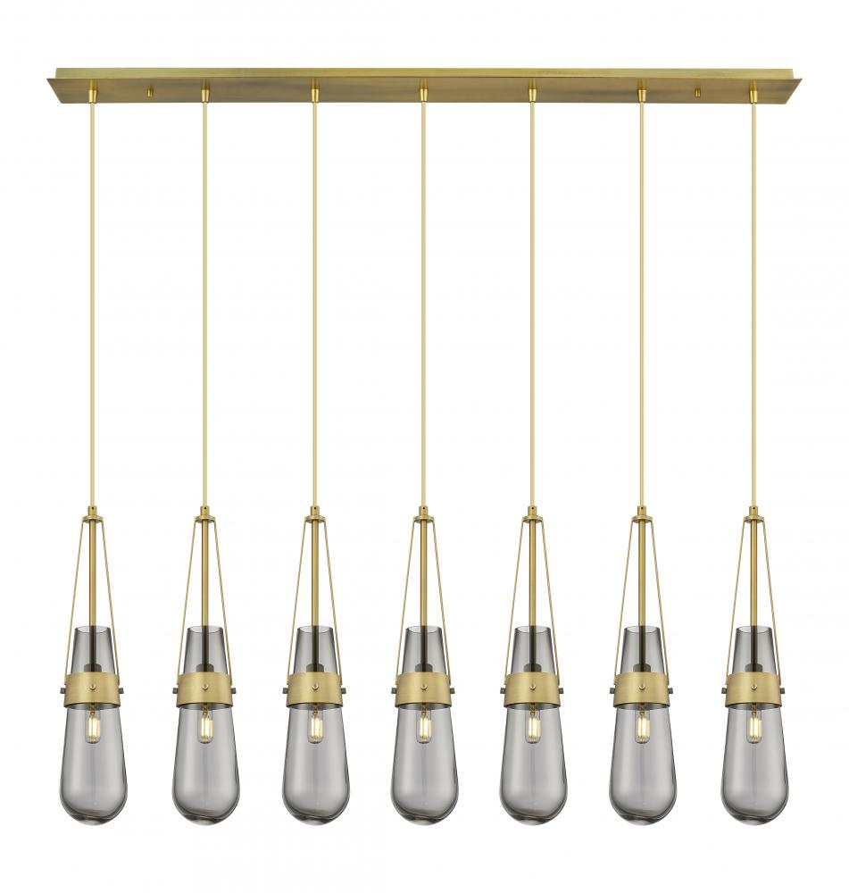 Milan - 7 Light - 48 inch - Brushed Brass - Linear Pendant