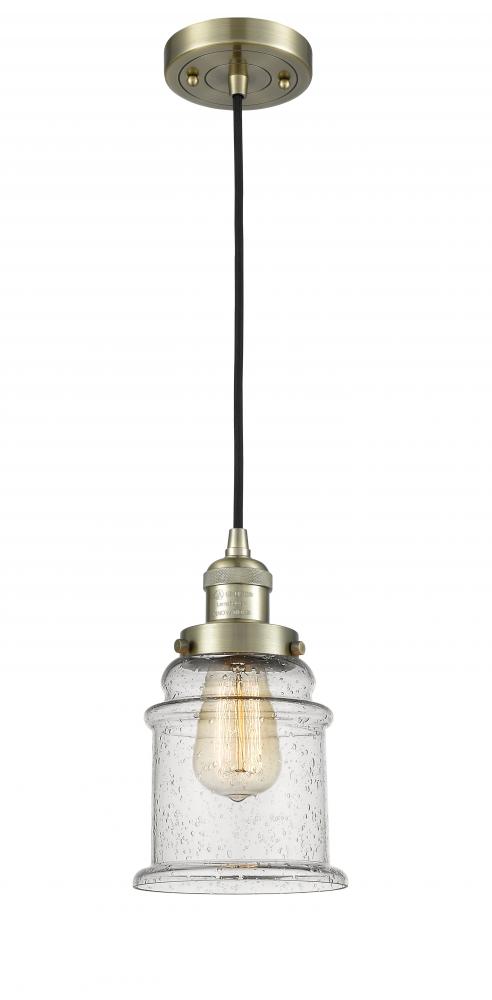 Canton - 1 Light - 6 inch - Antique Brass - Cord hung - Mini Pendant