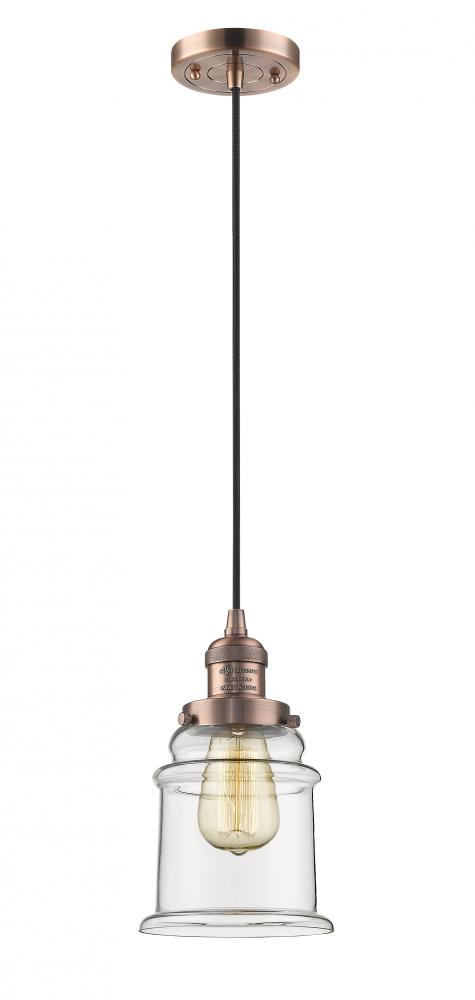 Canton - 1 Light - 6 inch - Antique Copper - Cord hung - Mini Pendant