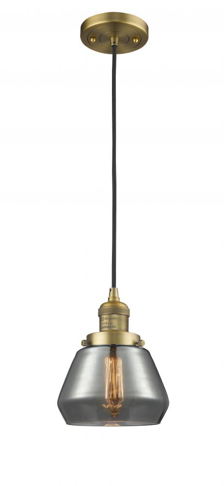 Fulton - 1 Light - 7 inch - Brushed Brass - Cord hung - Mini Pendant