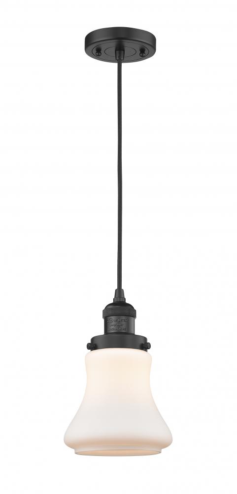 Bellmont - 1 Light - 6 inch - Matte Black - Cord hung - Mini Pendant