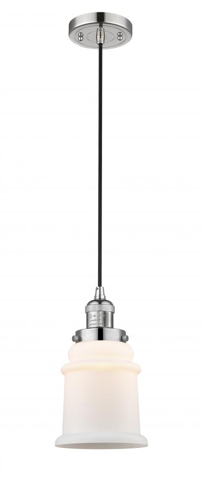 Canton - 1 Light - 6 inch - Polished Nickel - Cord hung - Mini Pendant