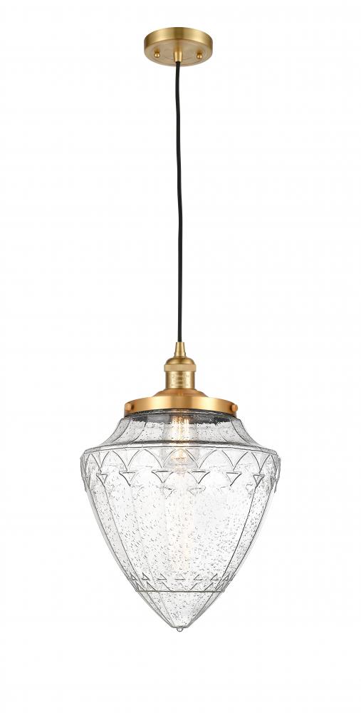 Bullet - 1 Light - 12 inch - Satin Gold - Cord hung - Mini Pendant