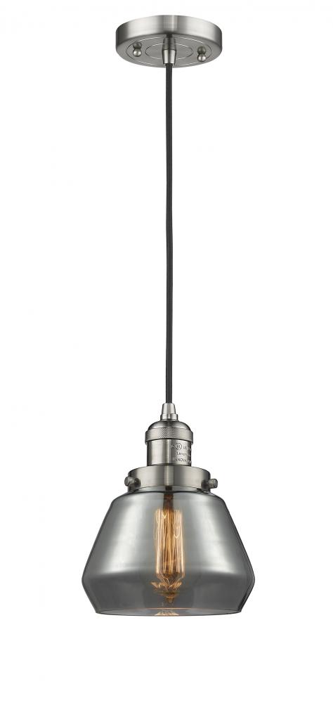 Fulton - 1 Light - 7 inch - Brushed Satin Nickel - Cord hung - Mini Pendant