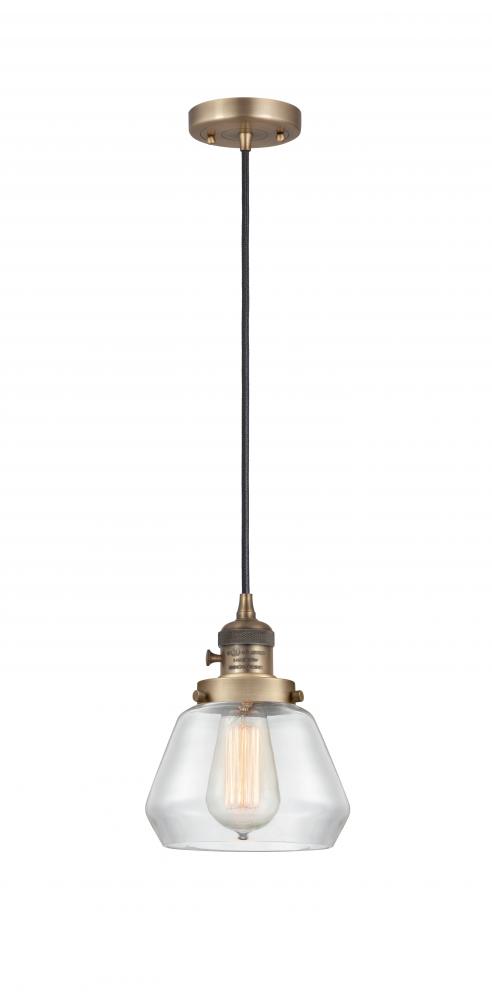 Fulton - 1 Light - 7 inch - Brushed Brass - Cord hung - Mini Pendant