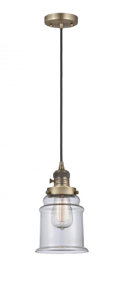 Canton - 1 Light - 6 inch - Brushed Brass - Cord hung - Mini Pendant