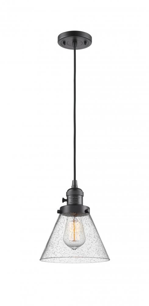 Cone - 1 Light - 8 inch - Oil Rubbed Bronze - Cord hung - Mini Pendant