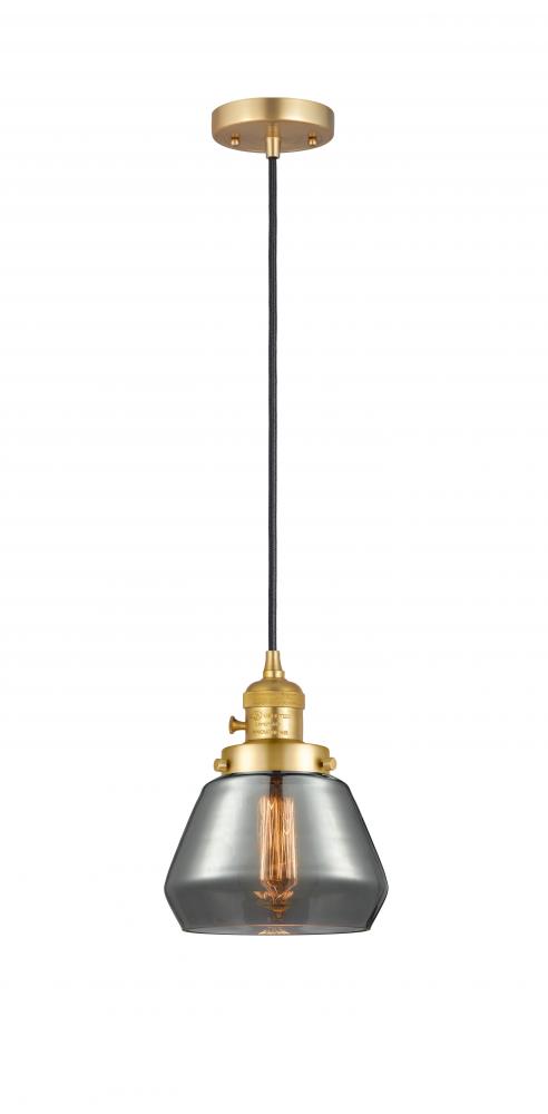 Fulton - 1 Light - 7 inch - Satin Gold - Cord hung - Mini Pendant