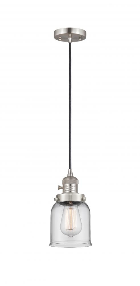 Bell - 1 Light - 5 inch - Brushed Satin Nickel - Cord hung - Mini Pendant