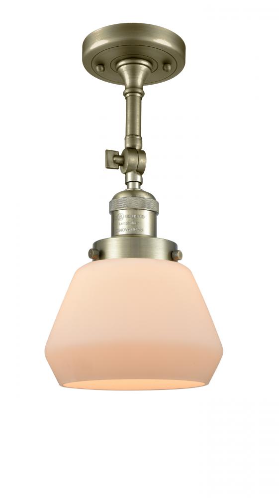 Fulton - 1 Light - 7 inch - Antique Brass - Semi-Flush Mount