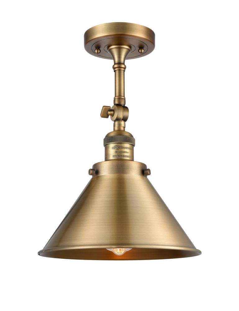 Briarcliff - 1 Light - 10 inch - Brushed Brass - Semi-Flush Mount