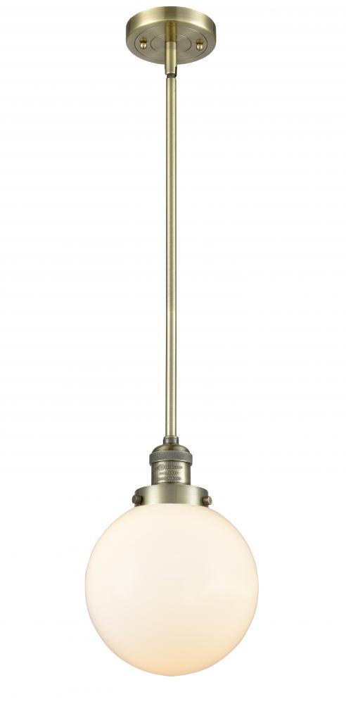 Beacon - 1 Light - 8 inch - Antique Brass - Stem Hung - Mini Pendant