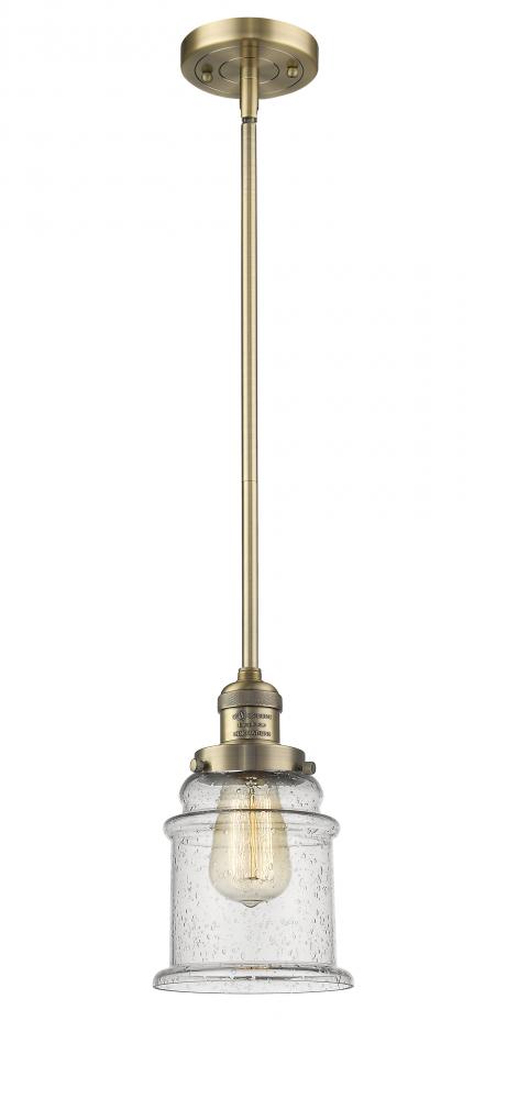 Canton - 1 Light - 7 inch - Brushed Brass - Stem Hung - Mini Pendant