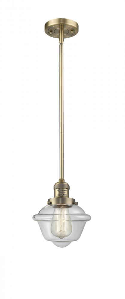 Oxford - 1 Light - 8 inch - Brushed Brass - Stem Hung - Mini Pendant