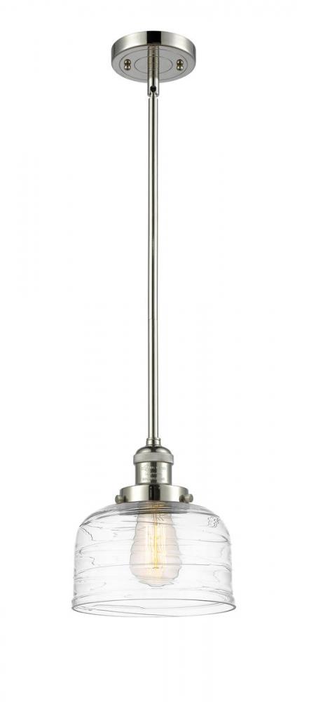 Bell - 1 Light - 8 inch - Polished Nickel - Stem Hung - Mini Pendant