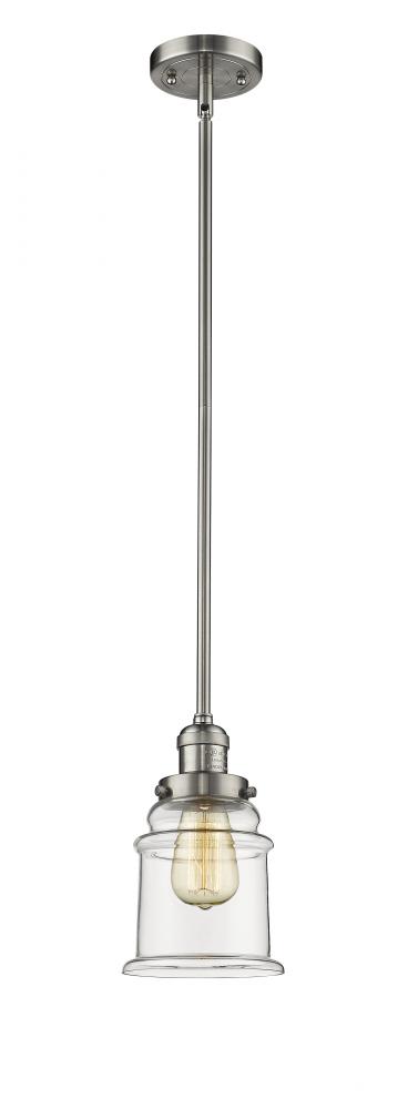 Canton - 1 Light - 7 inch - Brushed Satin Nickel - Stem Hung - Mini Pendant