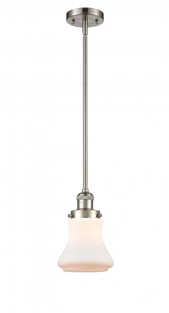 Bellmont - 1 Light - 7 inch - Brushed Satin Nickel - Stem Hung - Mini Pendant