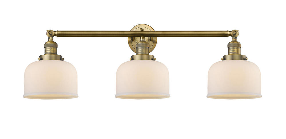 Bell - 3 Light - 32 inch - Brushed Brass - Bath Vanity Light