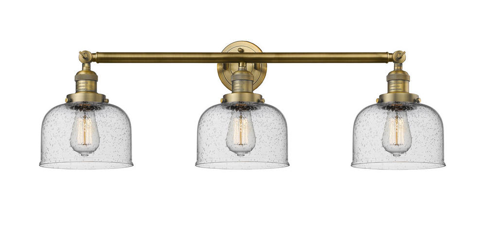 Bell - 3 Light - 32 inch - Brushed Brass - Bath Vanity Light