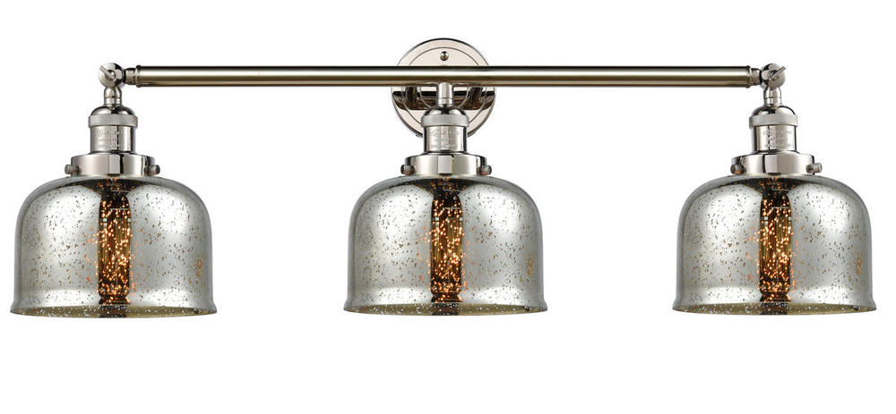 Bell - 3 Light - 32 inch - Polished Nickel - Bath Vanity Light