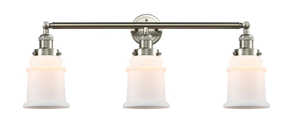 Canton - 3 Light - 30 inch - Brushed Satin Nickel - Bath Vanity Light