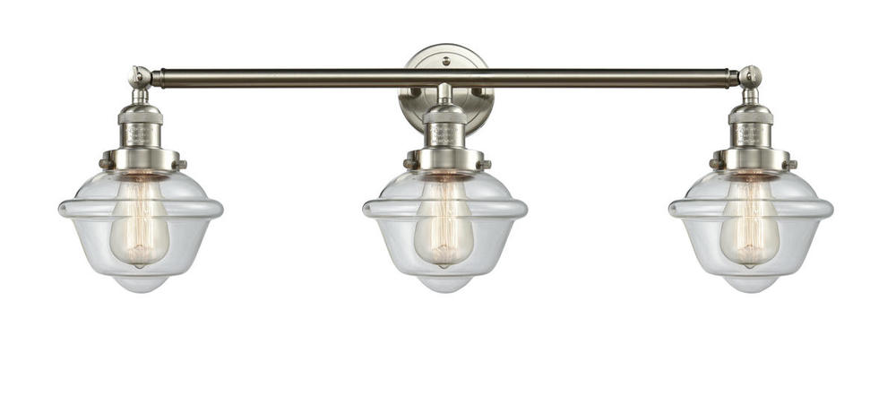 Oxford - 3 Light - 34 inch - Brushed Satin Nickel - Bath Vanity Light