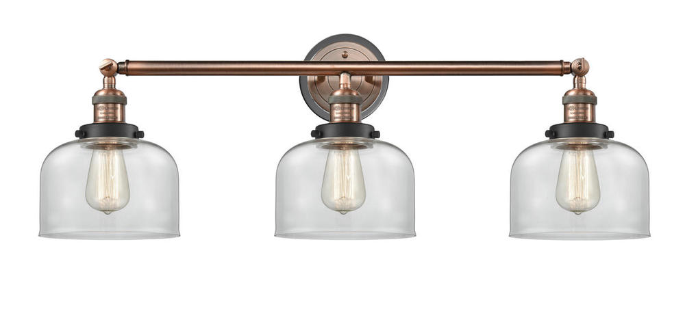 Bell - 3 Light - 32 inch - Antique Copper - Bath Vanity Light