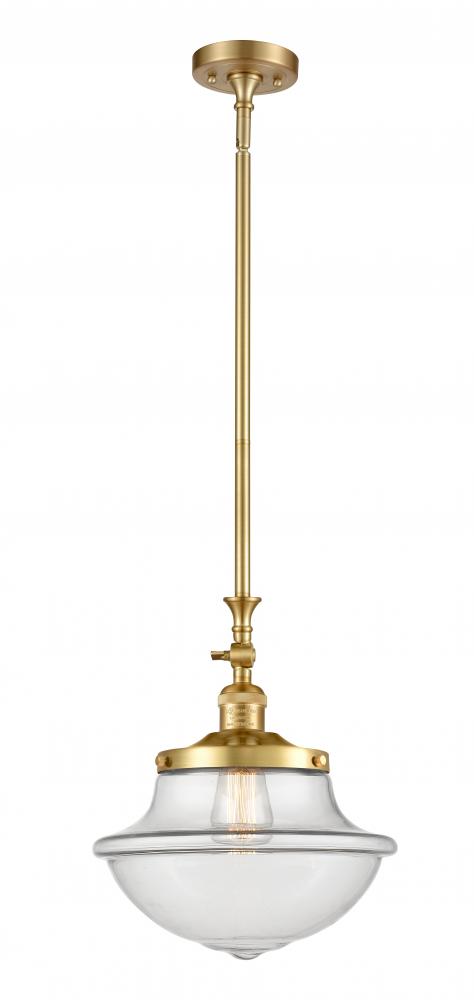 Oxford - 1 Light - 12 inch - Satin Gold - Stem Hung - Mini Pendant