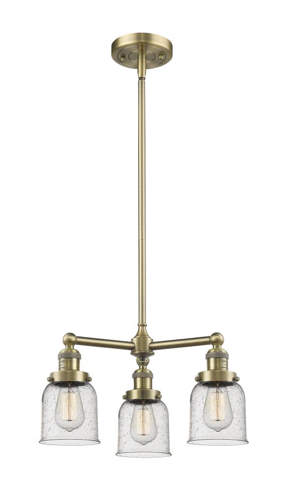 Bell - 3 Light - 19 inch - Antique Brass - Stem Hung - Chandelier