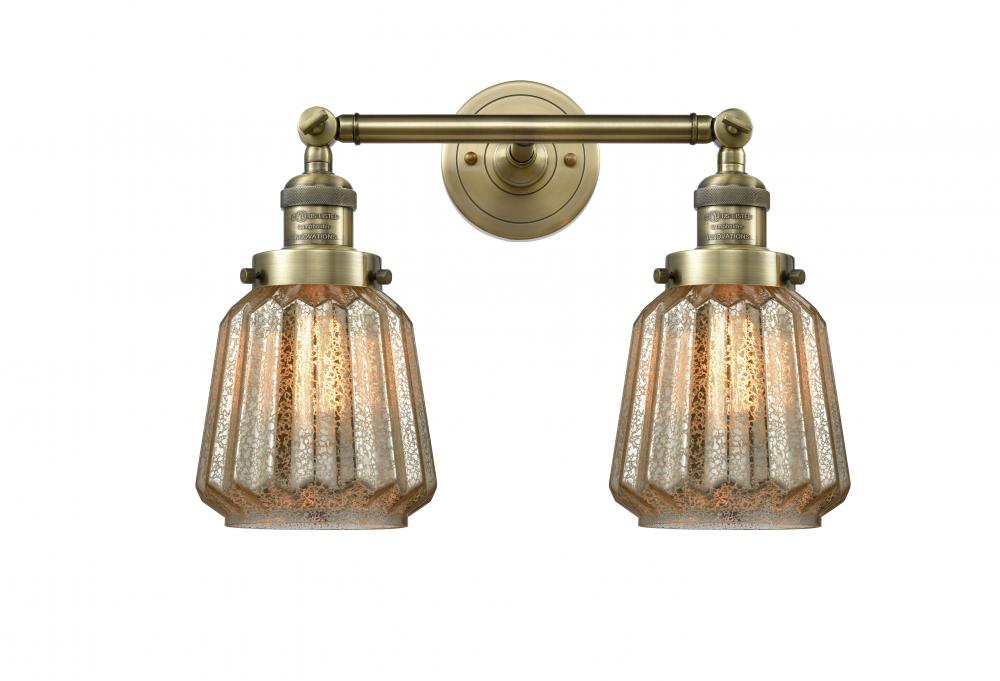 Chatham - 2 Light - 16 inch - Antique Brass - Bath Vanity Light