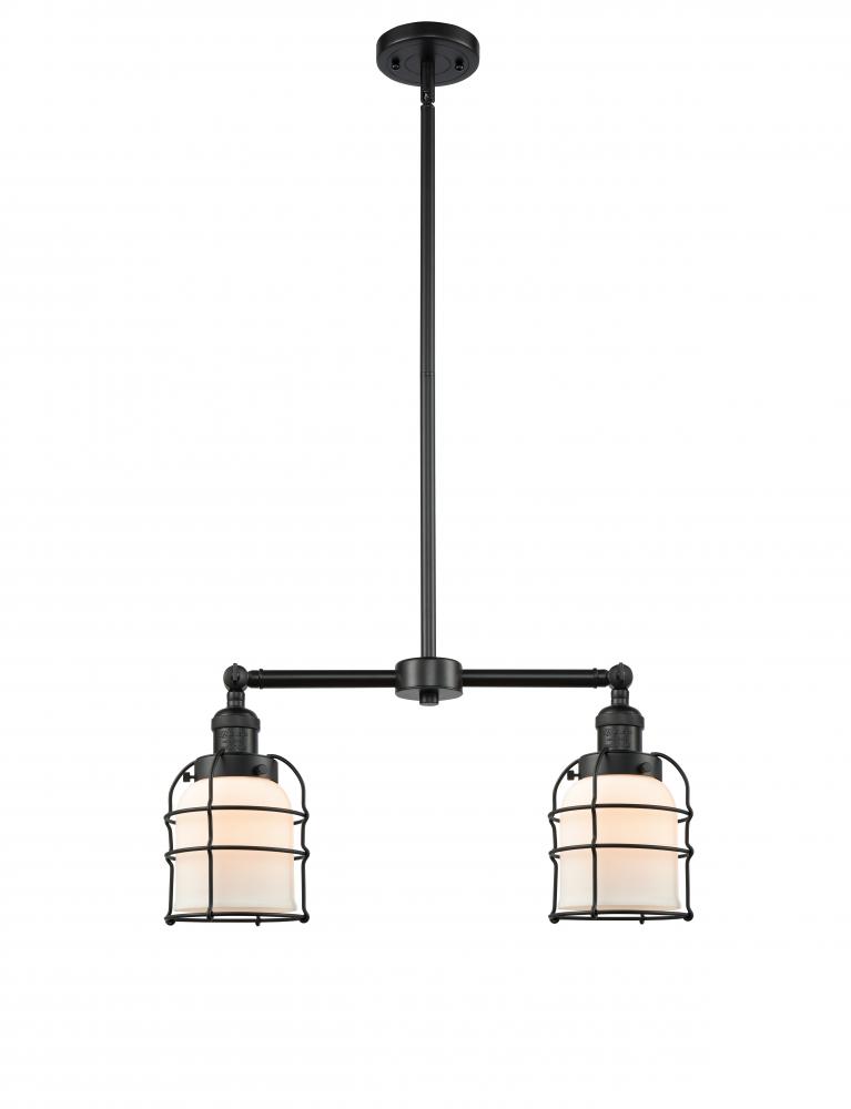 Bell Cage - 2 Light - 21 inch - Matte Black - Stem Hung - Island Light