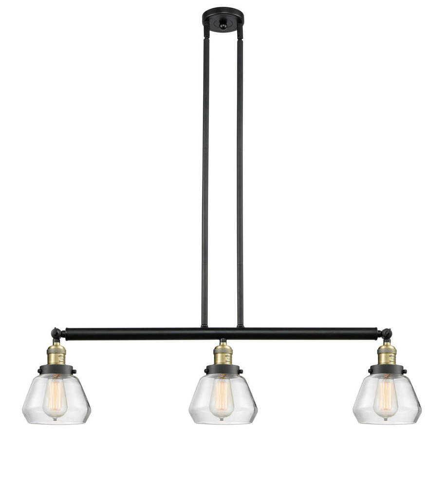 Fulton - 3 Light - 39 inch - Black Antique Brass - Stem Hung - Island Light