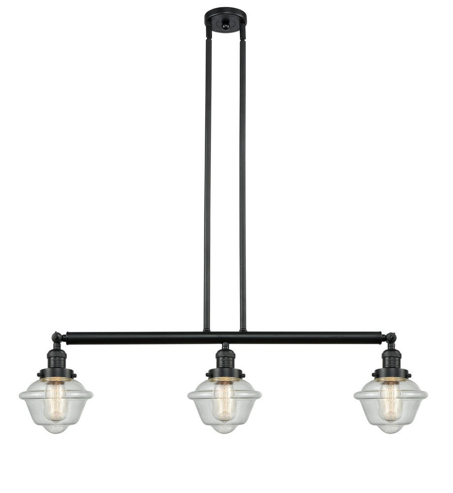 Oxford - 3 Light - 40 inch - Matte Black - Stem Hung - Island Light