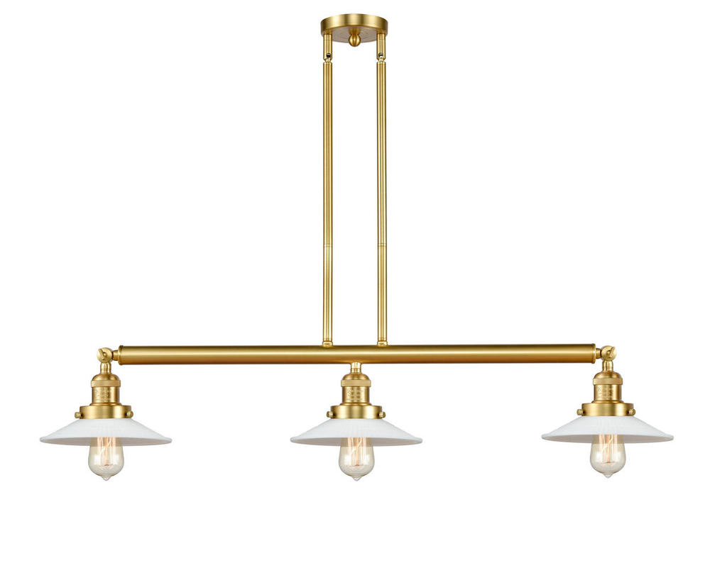 Halophane - 3 Light - 41 inch - Satin Gold - Stem Hung - Island Light