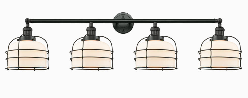 Bell Cage - 4 Light - 44 inch - Matte Black - Bath Vanity Light