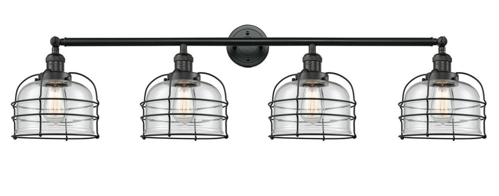 Bell Cage - 4 Light - 44 inch - Matte Black - Bath Vanity Light