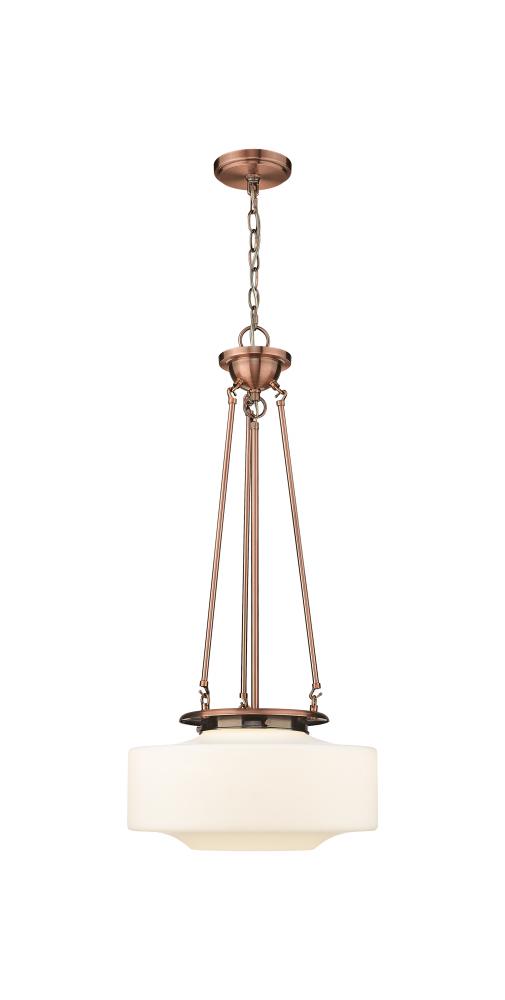 Bridgeton - 1 Light - 16 inch - Antique Copper - Chain Hung - Pendant