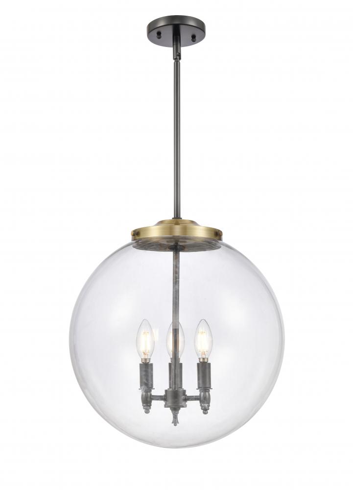 Beacon - 3 Light - 16 inch - Black Antique Brass - Cord hung - Pendant