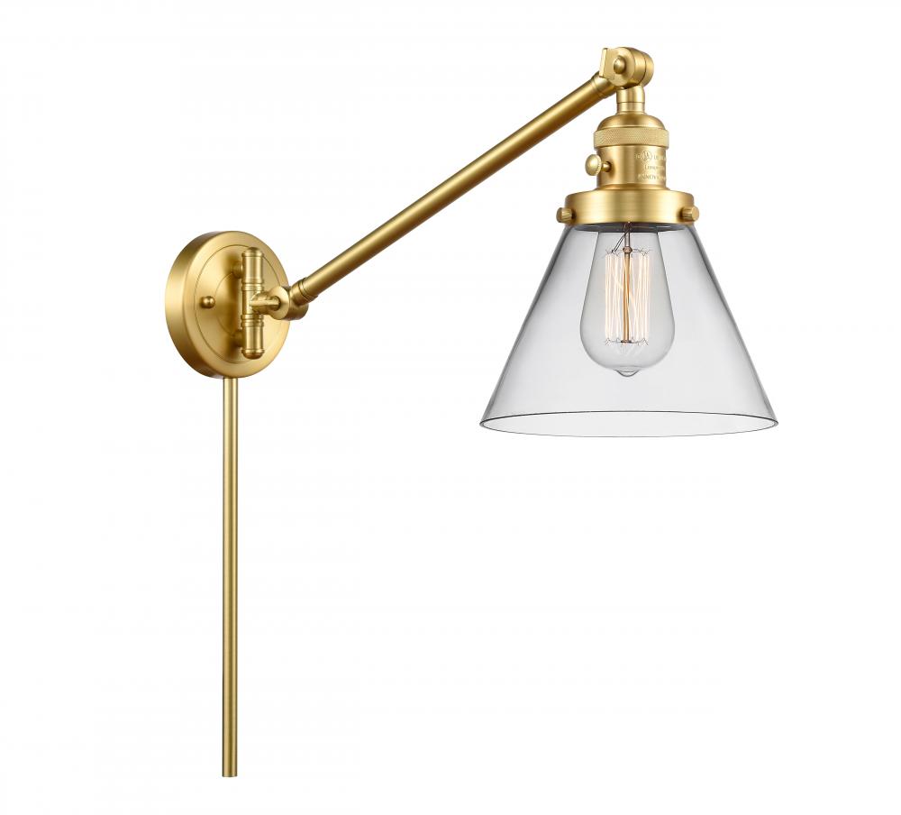 Cone - 1 Light - 8 inch - Satin Gold - Swing Arm