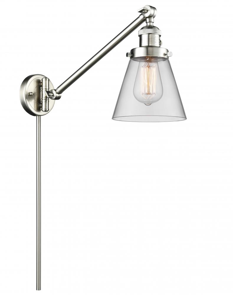 Cone - 1 Light - 8 inch - Brushed Satin Nickel - Swing Arm