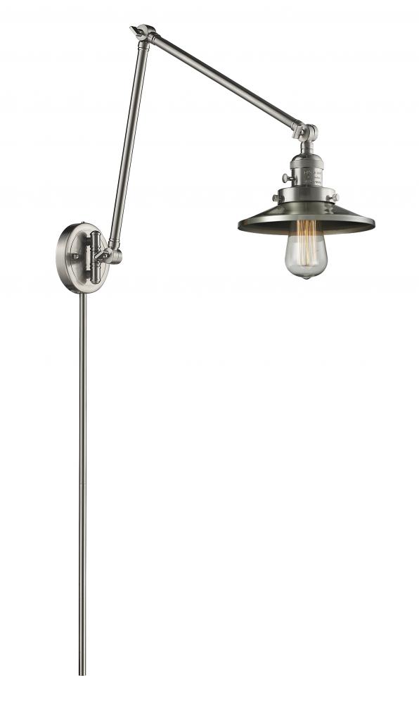 Railroad - 1 Light - 8 inch - Brushed Satin Nickel - Swing Arm