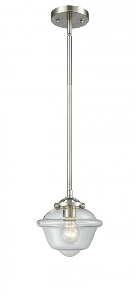 Oxford - 1 Light - 8 inch - Brushed Satin Nickel - Cord hung - Mini Pendant