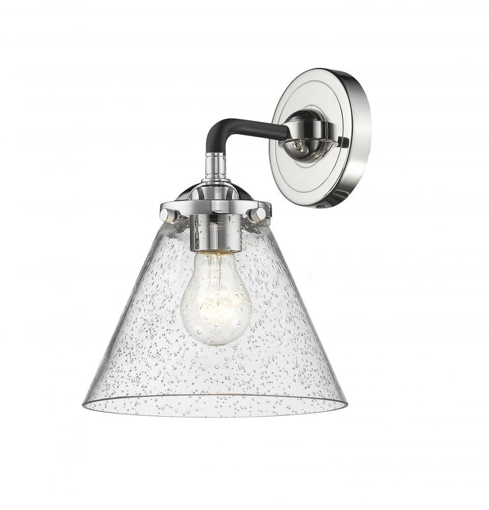 Cone - 1 Light - 8 inch - Black Polished Nickel - Sconce