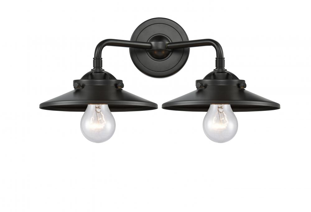 Railroad - 2 Light - 16 inch - Oil Rubbed Bronze - Bath Vanity Light