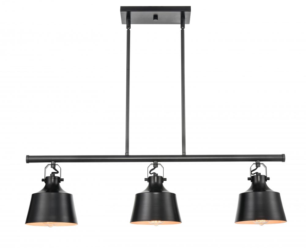 Provin - 3 Light - 36 inch - Matte Black - Cord hung - Island Light