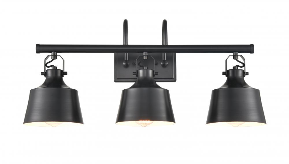 Provin - 3 Light - 28 inch - Matte Black - Bath Vanity Light