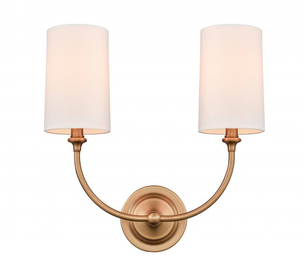 Giselle - 2 Light - 15 inch - Brushed Brass - Sconce