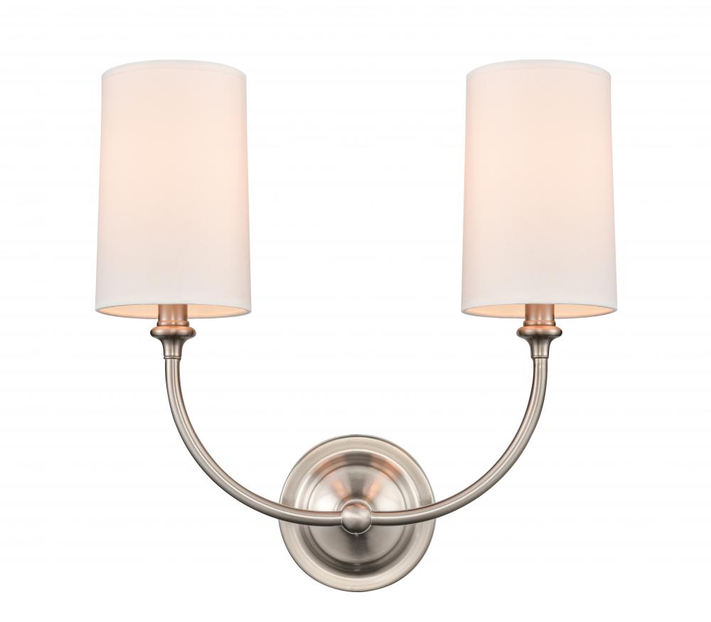 Giselle - 2 Light - 15 inch - Brushed Satin Nickel - Sconce